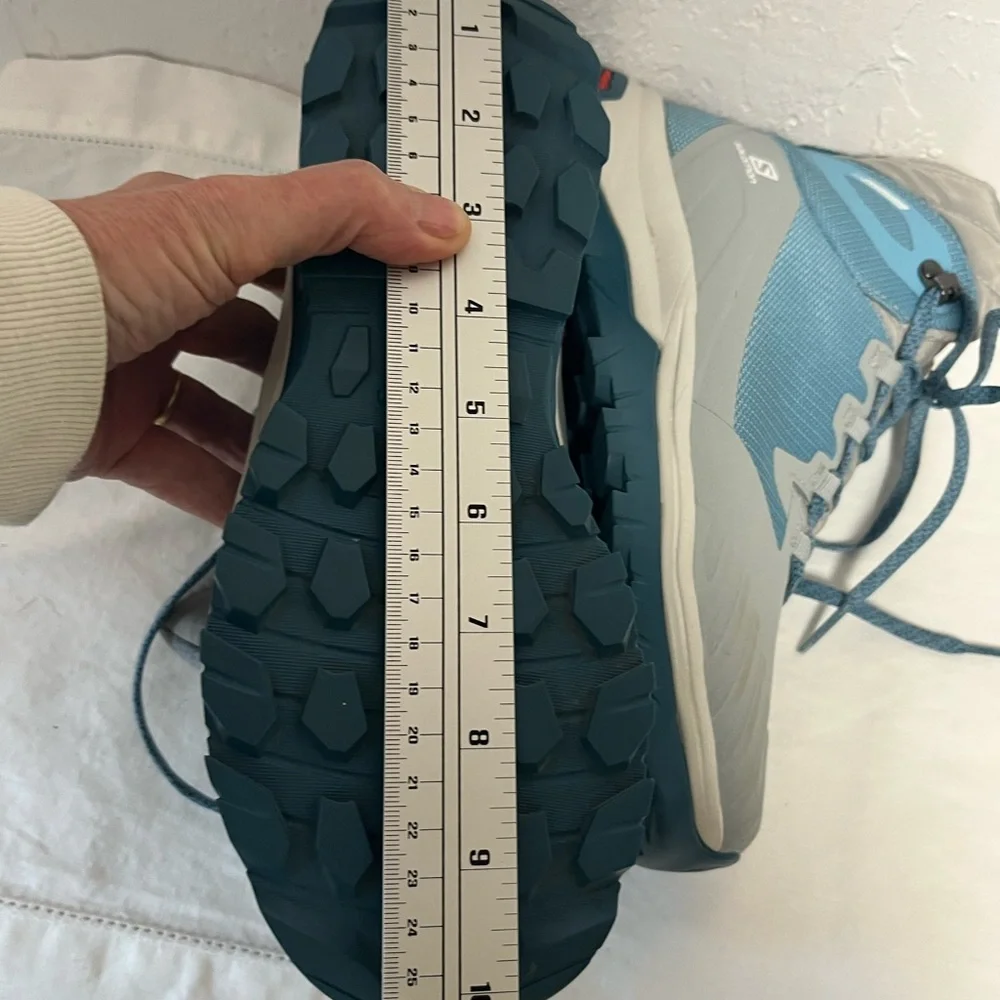 Salomon Woman's Vaya Blaze Blue Gray Mid-Top Hiking Waterproof Winter Boots SZ 7 - Picture 11 of 13